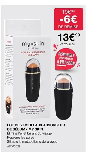 Costco Lot de 2 rouleaux absorbeur de sébum - my skin offre