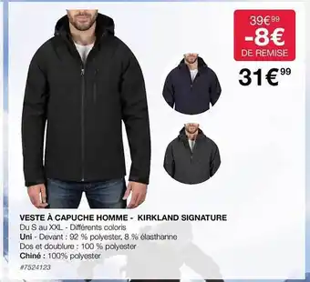 Costco Veste à capuche homme - kirkland signature offre