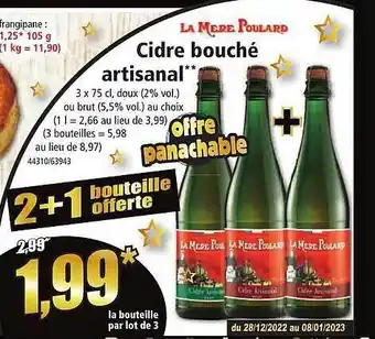 Cidre bouché artisanal la mère poulard