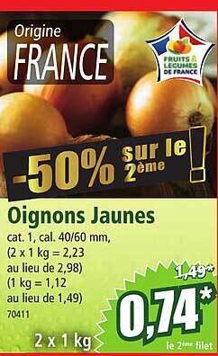Norma Oignons jaunes offre