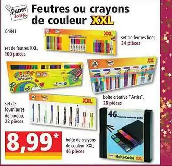 Norma Feutres ou crayons de couleur xxl paper scrip offre