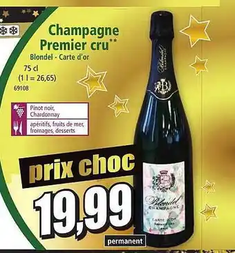 Norma Champagne premier cru blondel - carte d'or offre