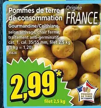 Norma Pommes de terre de consommation gourmandine-celthiane offre