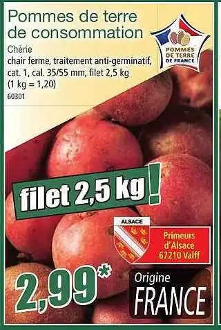 Norma Pommes de terre de consommation chérie offre
