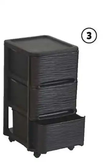 Auchan Tour 3 tiroirs avec roulettes 32x37xh.61 cm offre