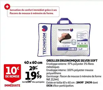 Auchan Oreiller Ergonomique Silver Soft offre