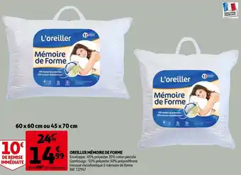 Auchan Oreiller Mémoire de Forme offre