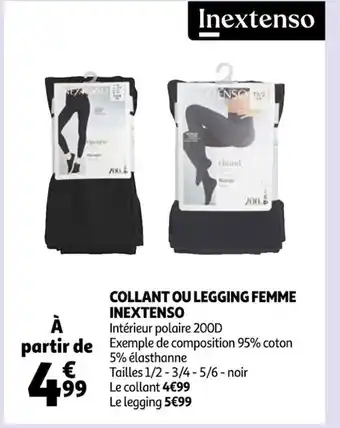 Auchan Collant ou Legging Femme Inextenso offre