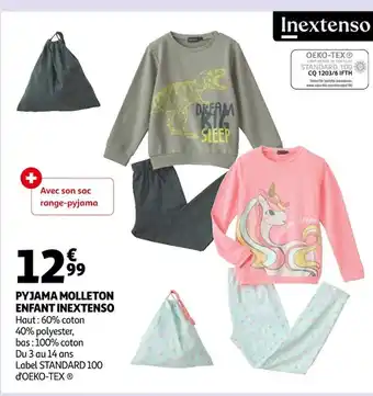 Auchan Pyjama Molleton Enfant Inextenso offre