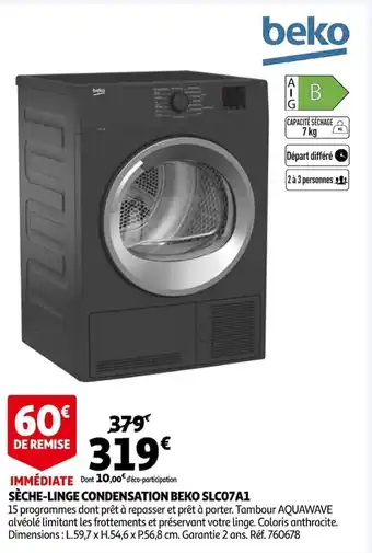 Auchan Sèche-Linge Condensation Beko SLC07A1 offre