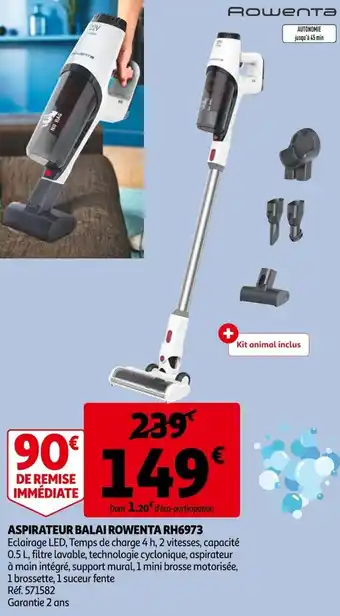 Auchan Aspirateur Balai Rowenta RH6973 offre