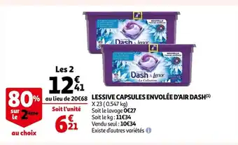 Auchan Lessive Capsules Envolée d'Air Dash offre