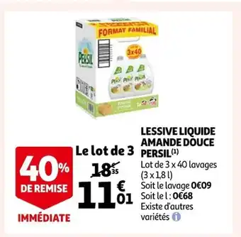 Auchan Lessive Liquide Amande Douce Persil offre