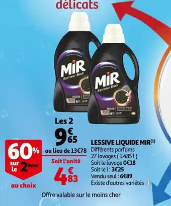 Auchan Lessive Liquide Mir offre
