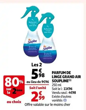 Auchan Parfum de Linge Grand Air Soupline offre