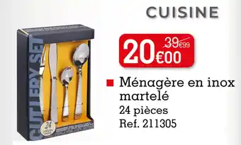 Kandy Ménagère en inox martelé offre