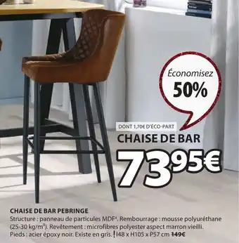 JYSK Chaise de bar pebringe offre