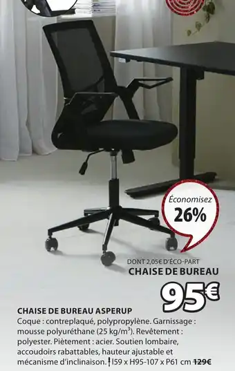 JYSK Chaise de Bureau Asperup offre