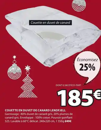 JYSK Couette En Duvet de Canard Lendfjell offre