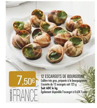 Match 12 Escargots de Bourgogne offre