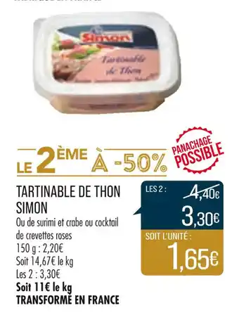 Match Tartinable de Thon Simon offre