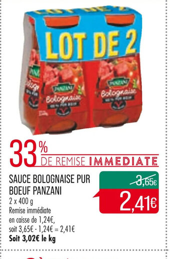 Match Sauce Bolognaise Pur Boeuf Panzani offre