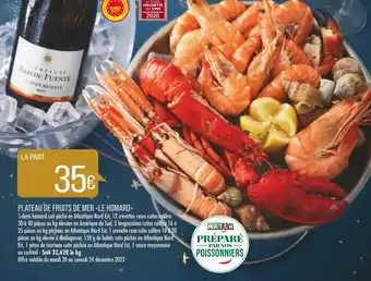 Match Plateau De Fruits De Mer Le Homard offre