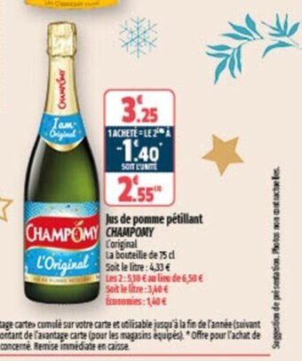 Coccimarket Jus De Pomme Petillant CHAMPOMY offre