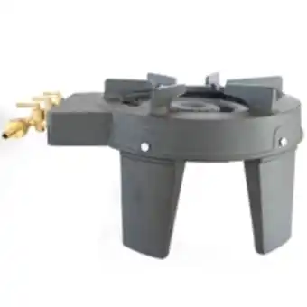 Rechaud à gaz en fonte véritable intec 9800 4 pieds 2 bruleurs + tuyau gaz flexible 1.50m + détendeur propane