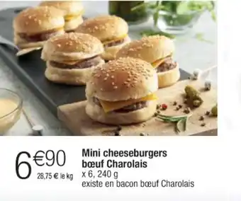 Cora x Carrefour Mini cheeseburgrs bœuf charolais offre