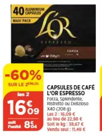 Bi1 Capsules de Cafe l'Or Espresso offre