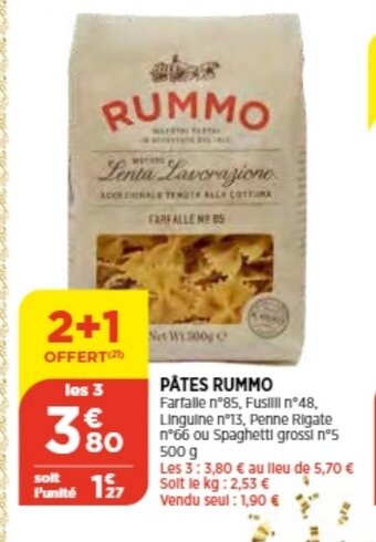 Bi1 Pates Rummo offre