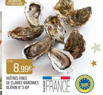 Match Huitres Fines de Claires Marennes Oleron N°3 IGP offre