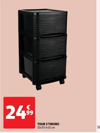 Auchan Tour 3 tiroirs offre