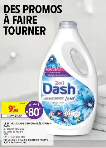 Intermarché Hyper Lessive liquide 35D envolée d'air DASH offre