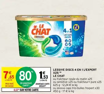 Intermarché Hyper Lessive discs 4 en 1 l'expert X25 LE CHAT offre