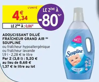 Intermarché Hyper Adoucissant dilué fraîcheur grand air SOUPLINE offre