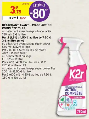 Détachant avant lavage action complète K2R