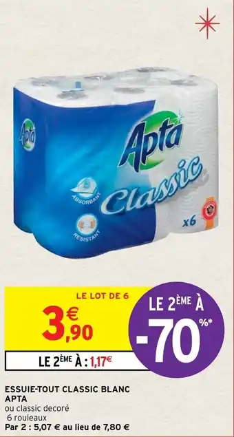 Intermarché Hyper Essuie-tout classic blanc APTA offre