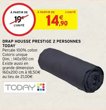 Intermarché Hyper Drap housse prestige 2 personnes today offre