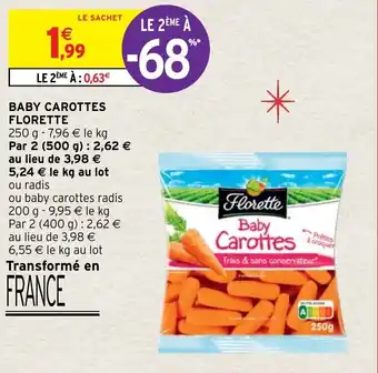 Intermarché Hyper Baby carottes FLORETTE offre