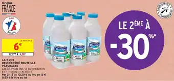 Intermarché Hyper Lait uht demi écrémé bouteille pâturages offre