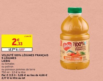 Intermarché Hyper Velouté 100% légumes français 5 légumes LIEBIG offre
