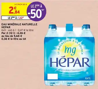 Intermarché Hyper Eau minérale naturelle HEPAR offre