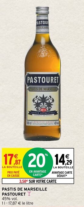 Intermarché Hyper Pastis de marseille PASTOURET offre