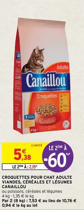 Intermarché Hyper Croquettes pour chat adulte viandes offre