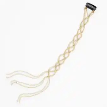 Claire's Barrette d’extension en cheveux synthétiques tressés avec strass couleur dorée offre