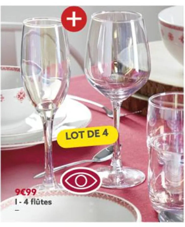 Promo 4 Flûtes chez Gifi
