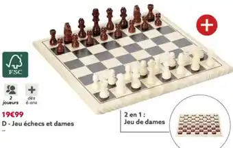 Gifi Jeu échecs et Dames offre