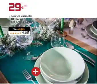 Gifi Service Vaisselle 18 Pièces offre